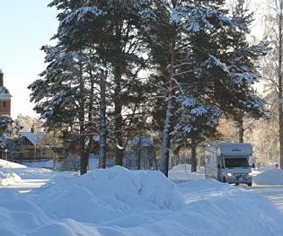 Vackert väder o nysnö, dags att åka hem!