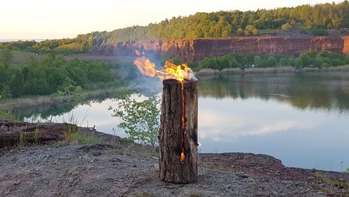 Stenbrottet på Kinnekulle, med fiskesjö