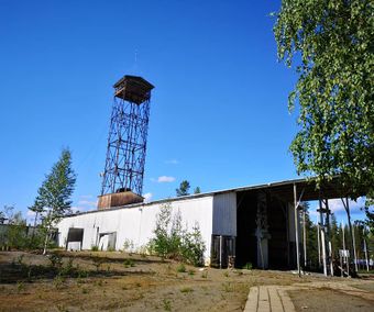 Nedlagda linbanan i Örträsk.